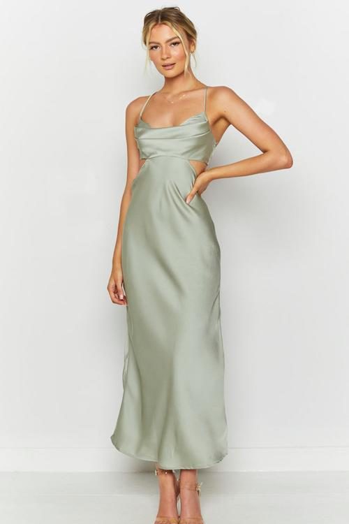 Slip Dress in Sage Green – Megaya ...